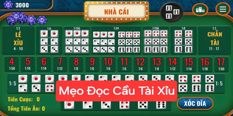 Mẹo đọc cầu tài xỉu giúp anh em thắng lớn trong mọi ván cược